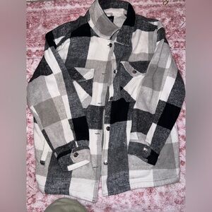 Kids Plaid Jacket - Black, Gray, White